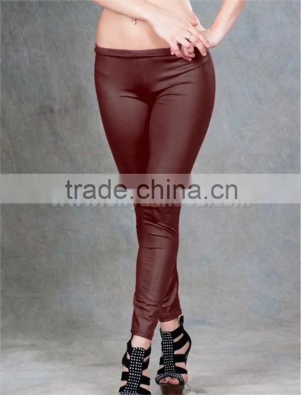Wholesale price with good quality sexy ladies wear plus size leather leggings
