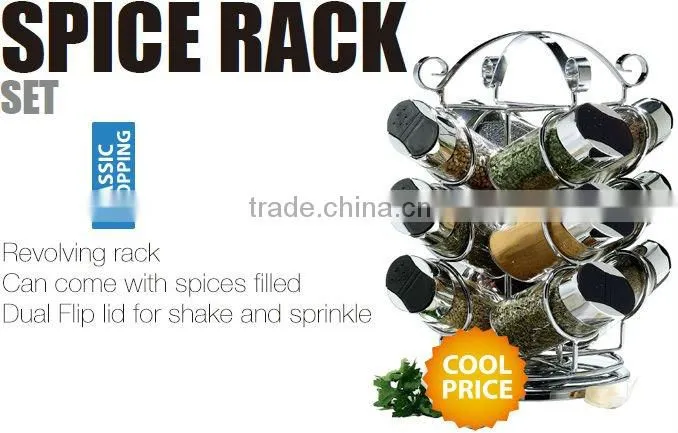 SINOGLASS 12 Jars Spice Rack Set