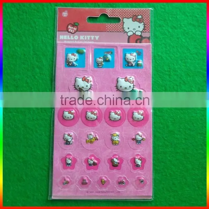 English words PVC cartoon stickers for little boys and girls