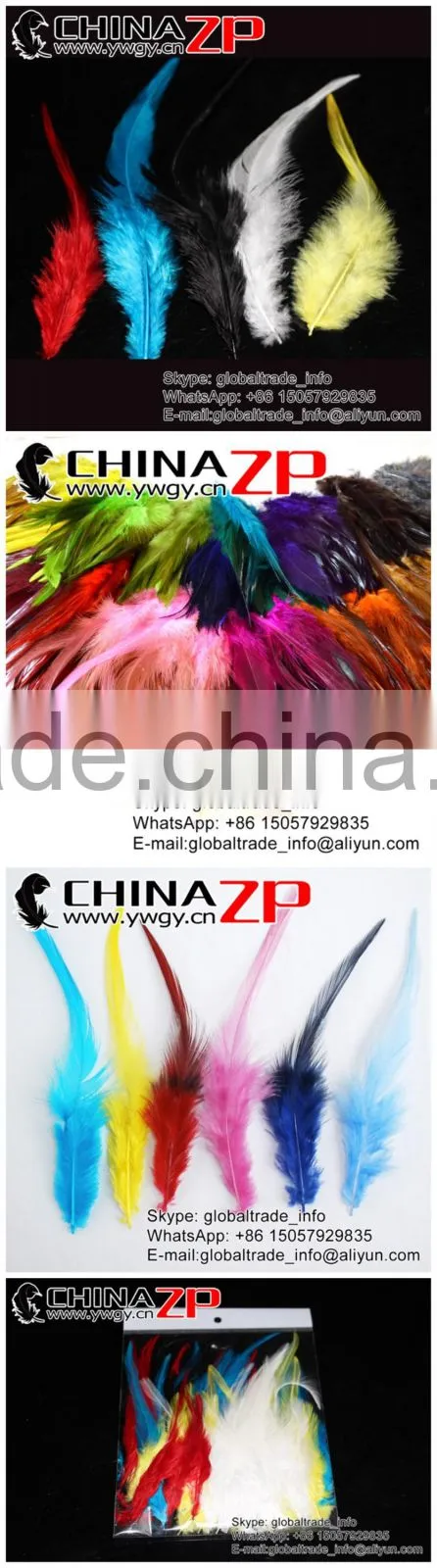 Leading Supplier CHINAZP Bulk Sale Good Quality Cheap Dyed Mix Colors Chicken Rooster Saddle Feathers