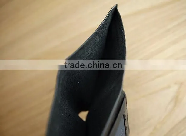 Custom Black Genuine Leather men's wallet OEM
