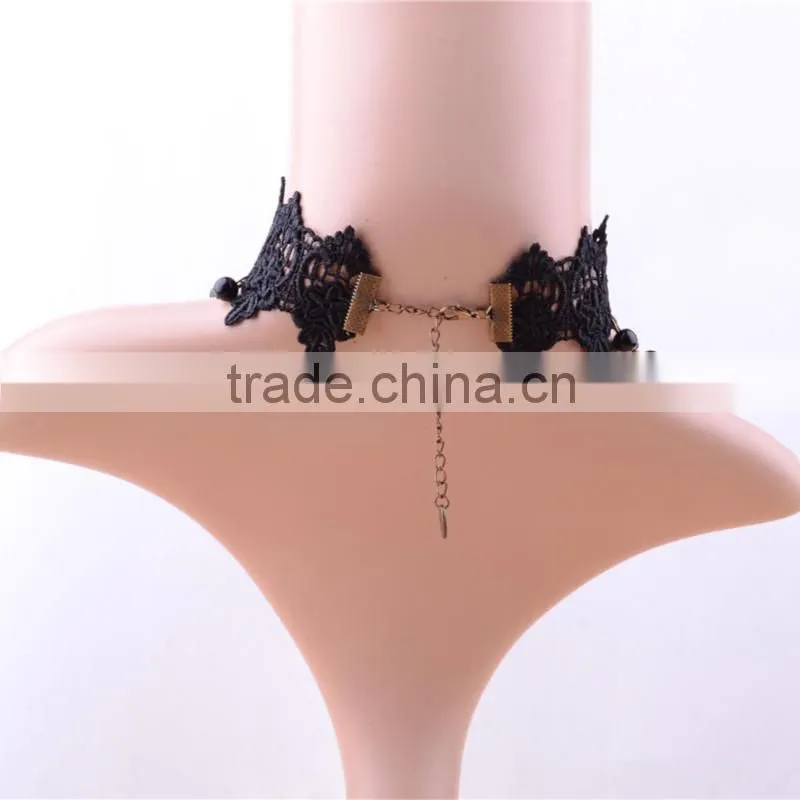 Black pearl Lace Choker Necklace Gothic Retro choker