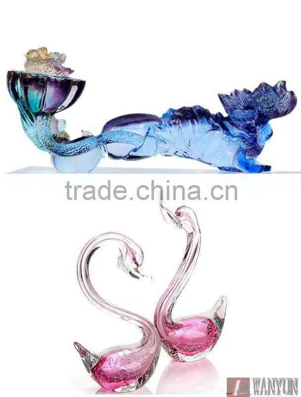 2016 new lead Crystal loving birds vase for wedding souvenirs