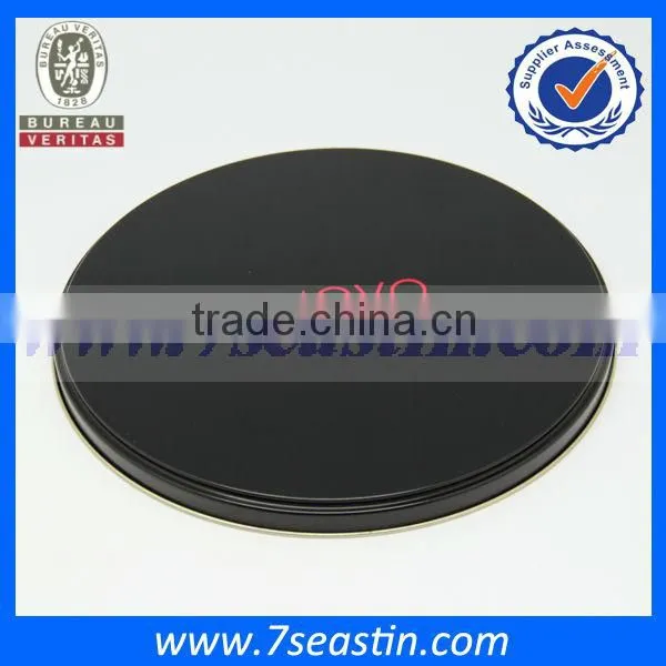Elegant Black Round Shaped Empty Metal Tin Box For Chocolate Cookies Candy Packaging