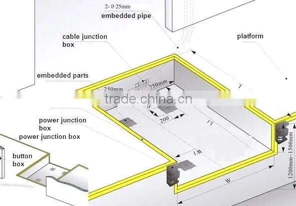 8T, 10t, 12T, 15T Warehouse Fixed Electric Hydraulic Trailers Heavy Duty Loading Ramp For Sale