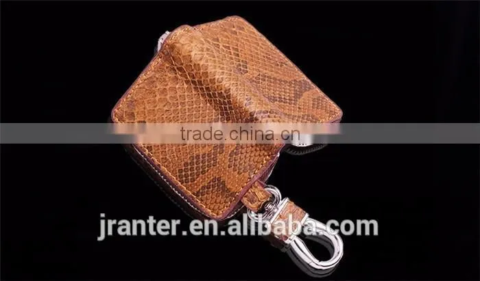 Custom python snakeskin key case for car,smart leather car key case