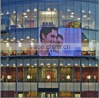 New design and special effect super slim and thin less than 3cm transparent glass led display p10 p12.5 p16