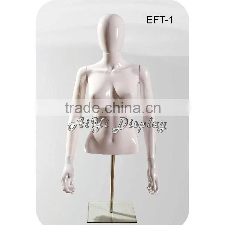 half body new design white glossy polypropylene female mannequins and display torsos