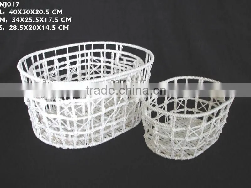 White with paper weaving iron cheap wire basket