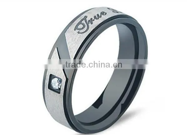 vintage engrave high polished 316L stainless steel wedding band ring for lovers