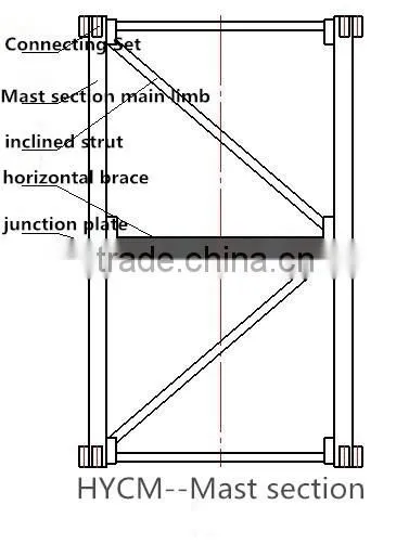 High quality Accurate dimension custom-made tower crane mast section for construction