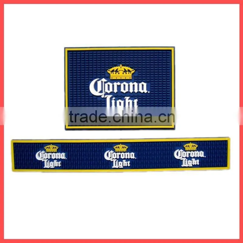 Eco-friendly hot selling soft pvc logo bar mats for promotion use