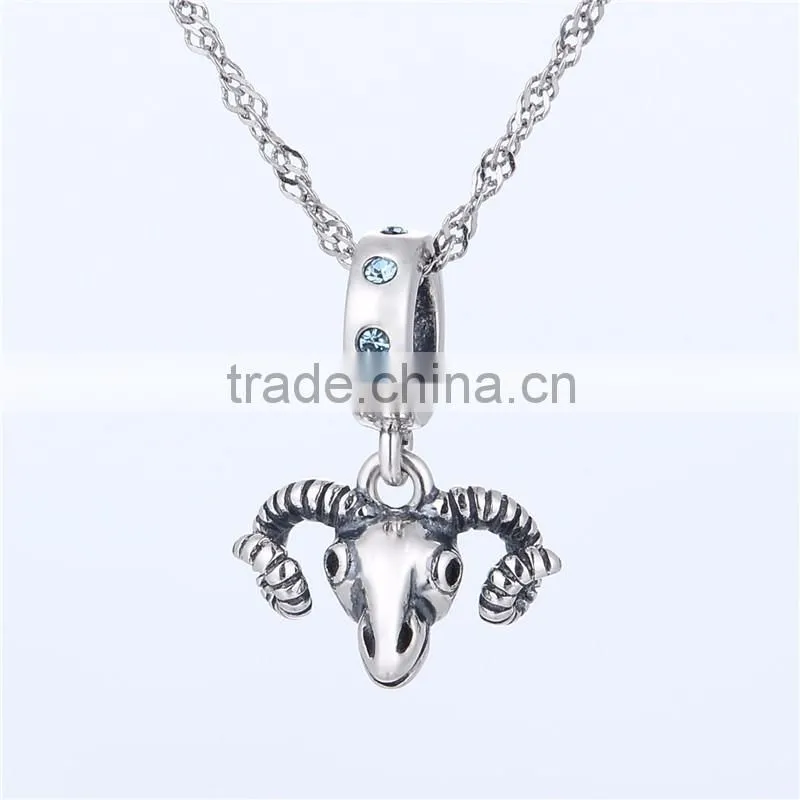 S164 Globalwin Diysterling Jewellery Silver Goat Head Pendant