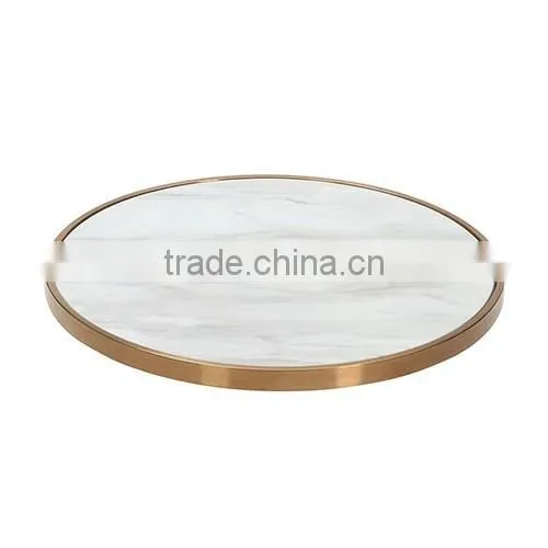 2016 hot sale modern furniture custom cut carrara marble inlay table top dining table