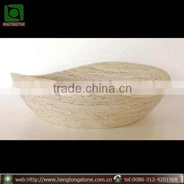 beautiful round stone bathtub for bathroom