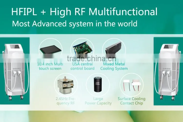 Powerful Energy IPL rf face rejuvenation Hair Remover Equipment with Wavelength 420nm / 690 ~ 1200nm ELIGHT