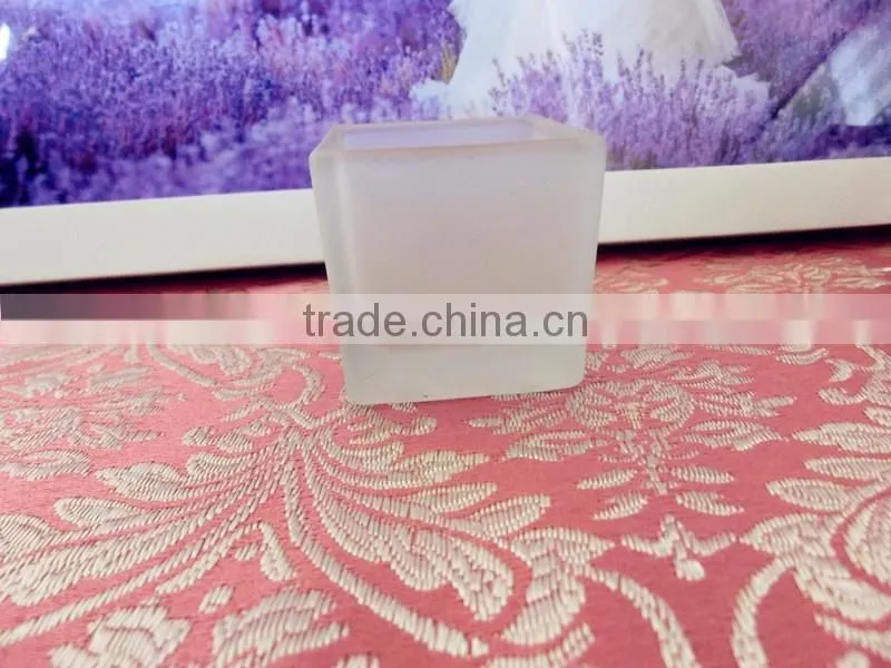 40ml Mini Frosted Glass Material Square Shaped Wax Oil Holder Empty Jar
