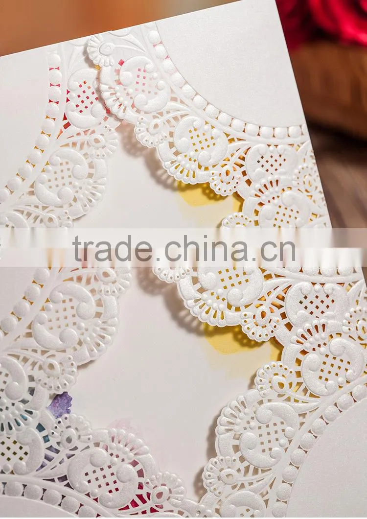 2015 New design laser cut Wedding invitation card
