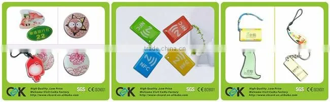 Various color plastic tag NTAG213 keyfob/keyring