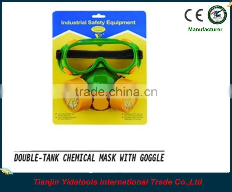 Double tank chemical respirator mask