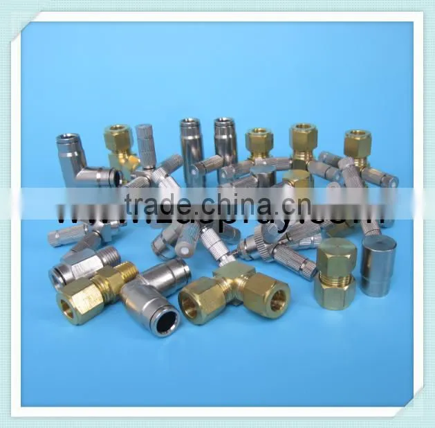 Thread through type of brass mist fog nozzle holder with one hole 10/24" or 3/16" size