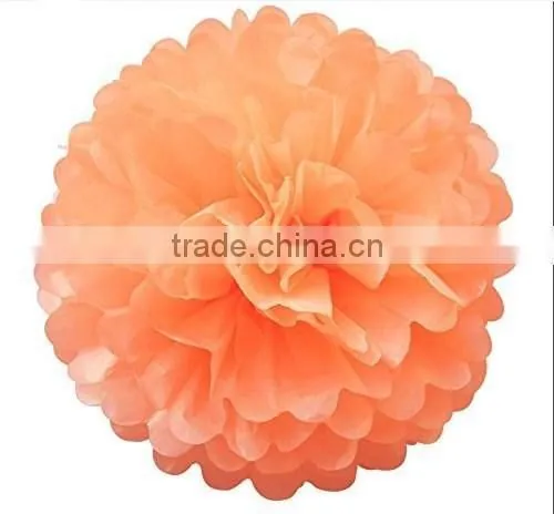 12" Orange Tissue Paper Flowers Pom Poms for Wedding Party Decoration