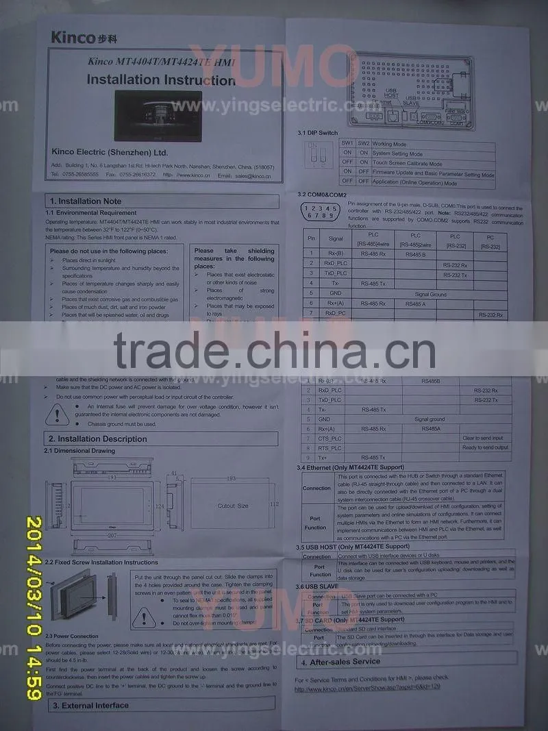 MT4404T Kinco Human Machine Interface