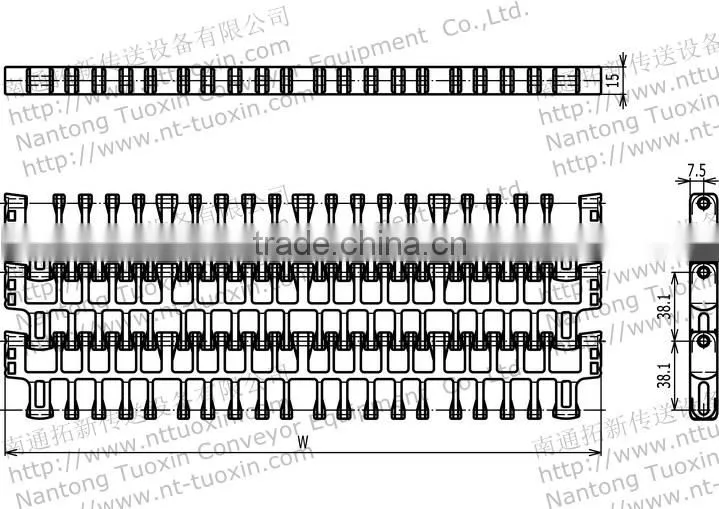 IS615 Radius Flush Grid Plastic Modular Belt