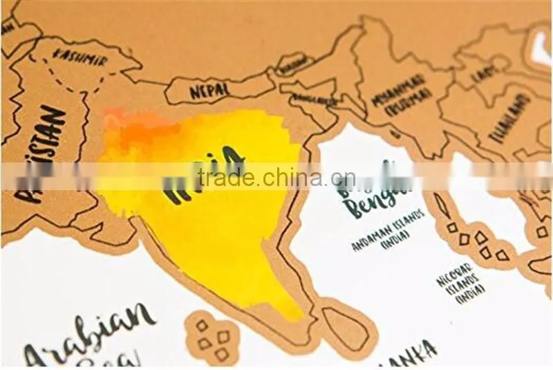 Travel Maps "It's a Beautiful World" Scratch Your Travels track map