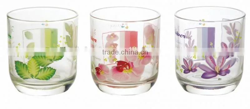 New arrival heat transfer printed glass water cup Wholesale popular printed glass cup