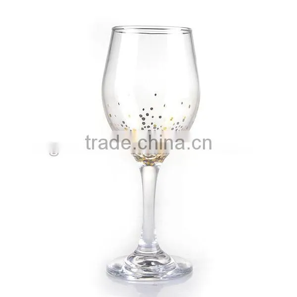 High quality wine glass and water glass set with golden decal