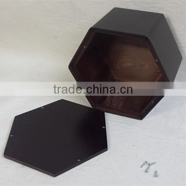 Hexagon wood paw print pet urns