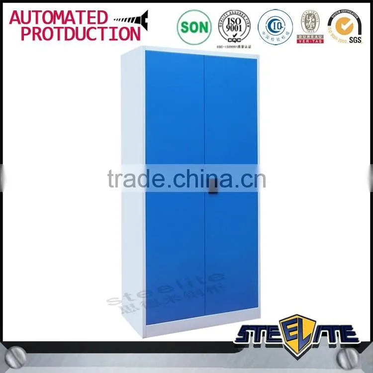 Customized 2 door lockable bedroom metal storage clothes cupboard
