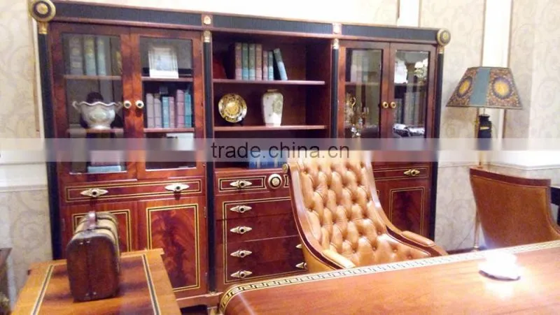 Office Furniture set ;Hand carved wooden office furniture,Antique Office Desk Set,Office Desk,Chair, File Cabinet (BG600036)