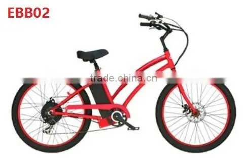 lithium battery powered electric beach bicycle beach cruiser electric bike for lady