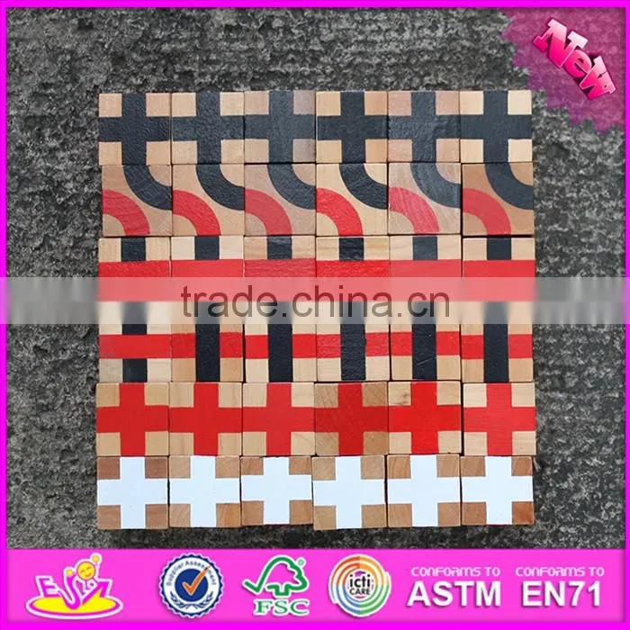 2017 new design 36 pieces children educational wooden blocks toys with box W13A117