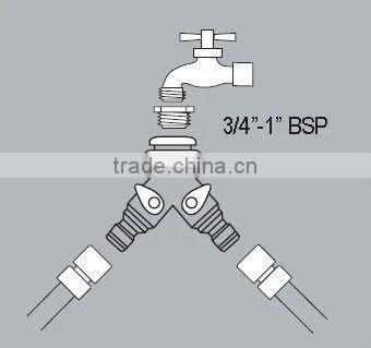 Brass 2-Way Y joint hose connector