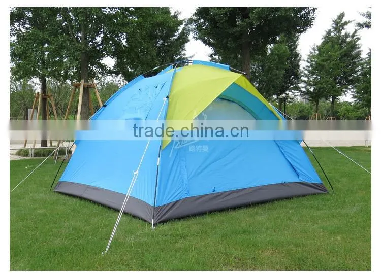3 Person Double Layer Ripstop Polyester Family Camping Tent With Fiberglass Pole