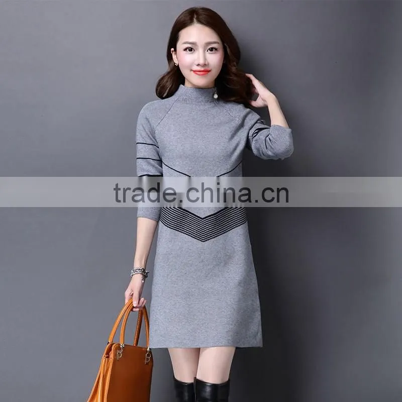 2017 fashion plain hand knitted sweater women cashmere sweater