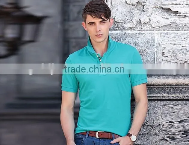 100% cotton wholesale blank t-shirt men polo with OEM printing embroidery