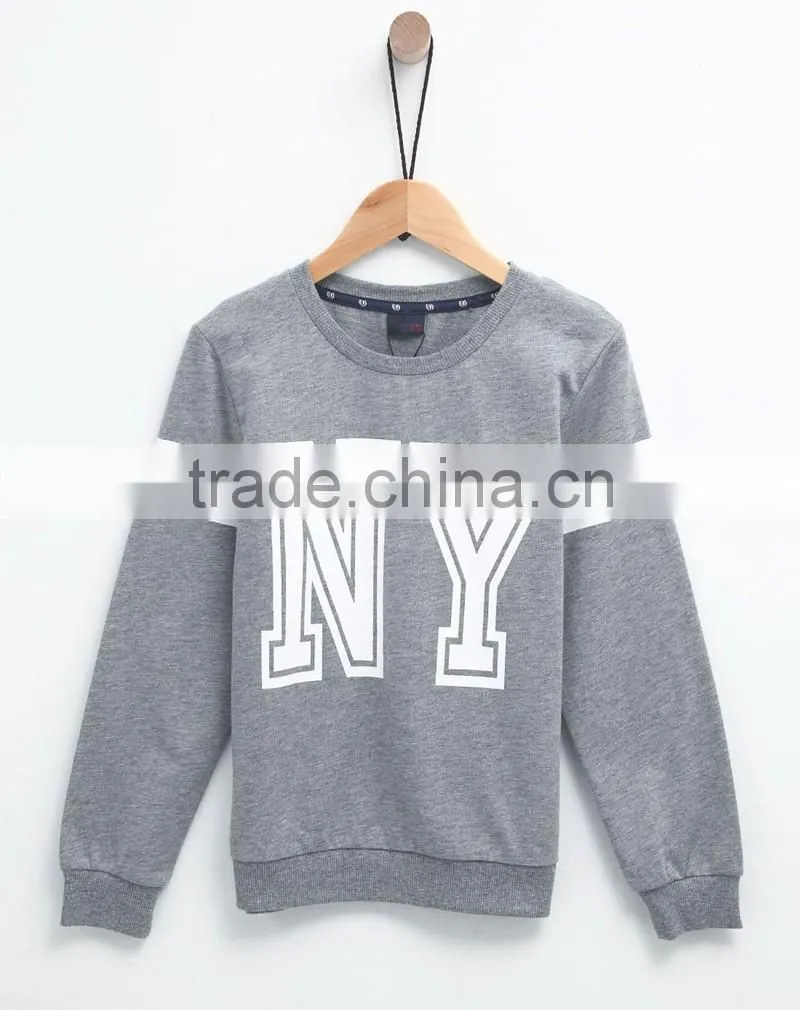 print letters 100% cotton fabric children sports pullover boys sweatshirt