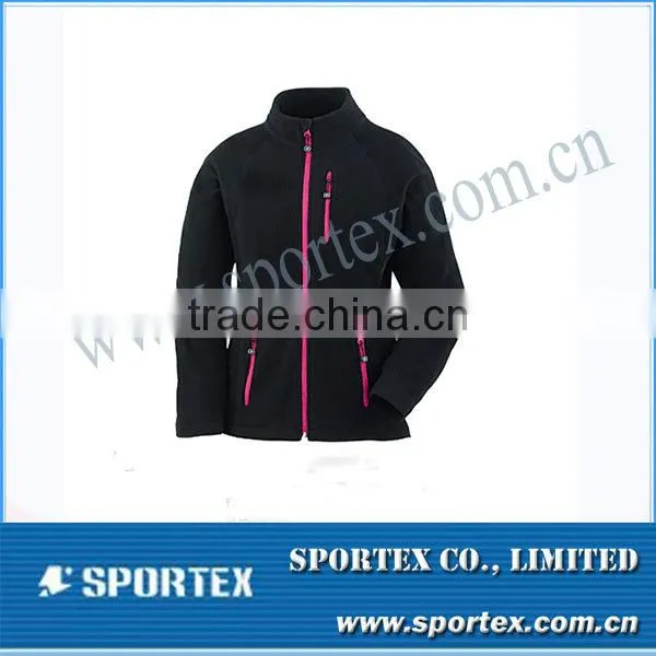 OEM Women's Black Polar Fleece Jacket for Women MZ0052