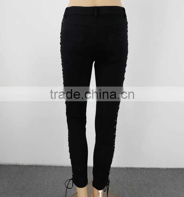 M1161 Runwaylover cross bandage tight pants autumn pants