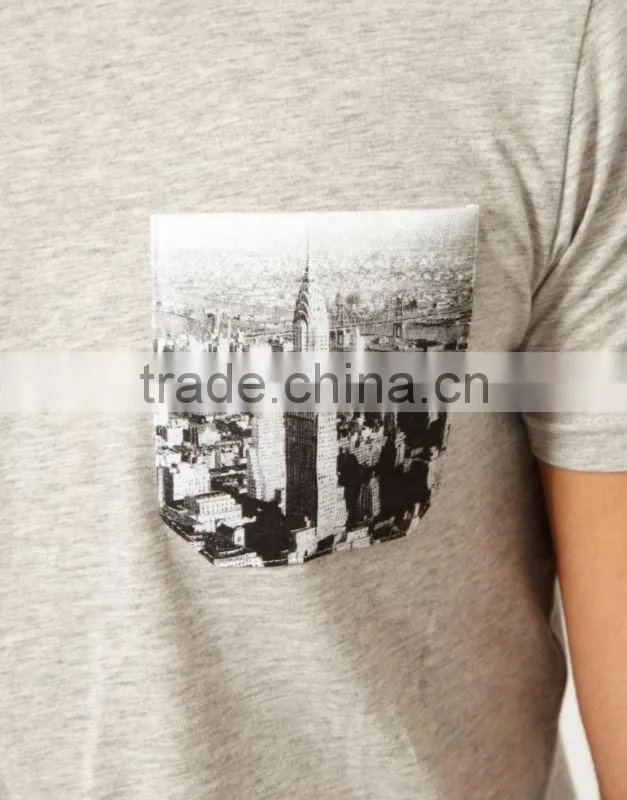 Contrast Printed Pocket Tee Shirts