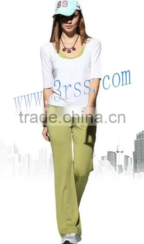 OEM service 3/4 sleeve ladies fitness&yoga wear