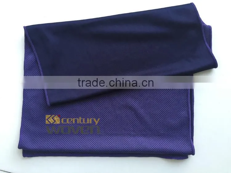 High quality 100% cool ice fabric material microfiber cool ice sport towel can be print custom logo on ice cool towel