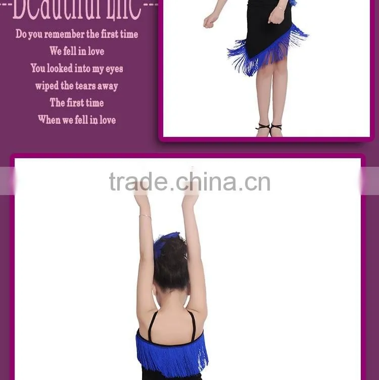 Girls Child Samba Tango Performance Skirt Suit Kids Sexy Camisole Tassel Latin Dance Dress