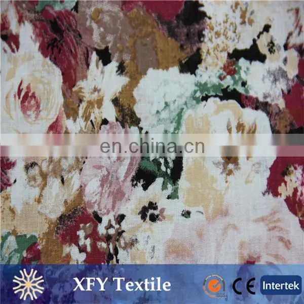 XFY intertexture print linen cotton fabric