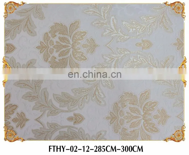 Feitex Textile Wall Paper Seamless Wall Covering ,high quality interior wallpaper, High Quality Jacquard Wallpaper