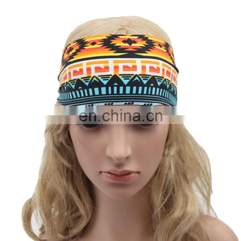 Girls fashion sports coverd elastic yoga Spandex fabric hair bands